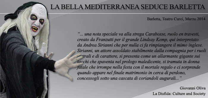 Andrea Sirianni articolo su La Disfida: Culture and Society per La Bella Addormentata al Teatro Curci di Barletta